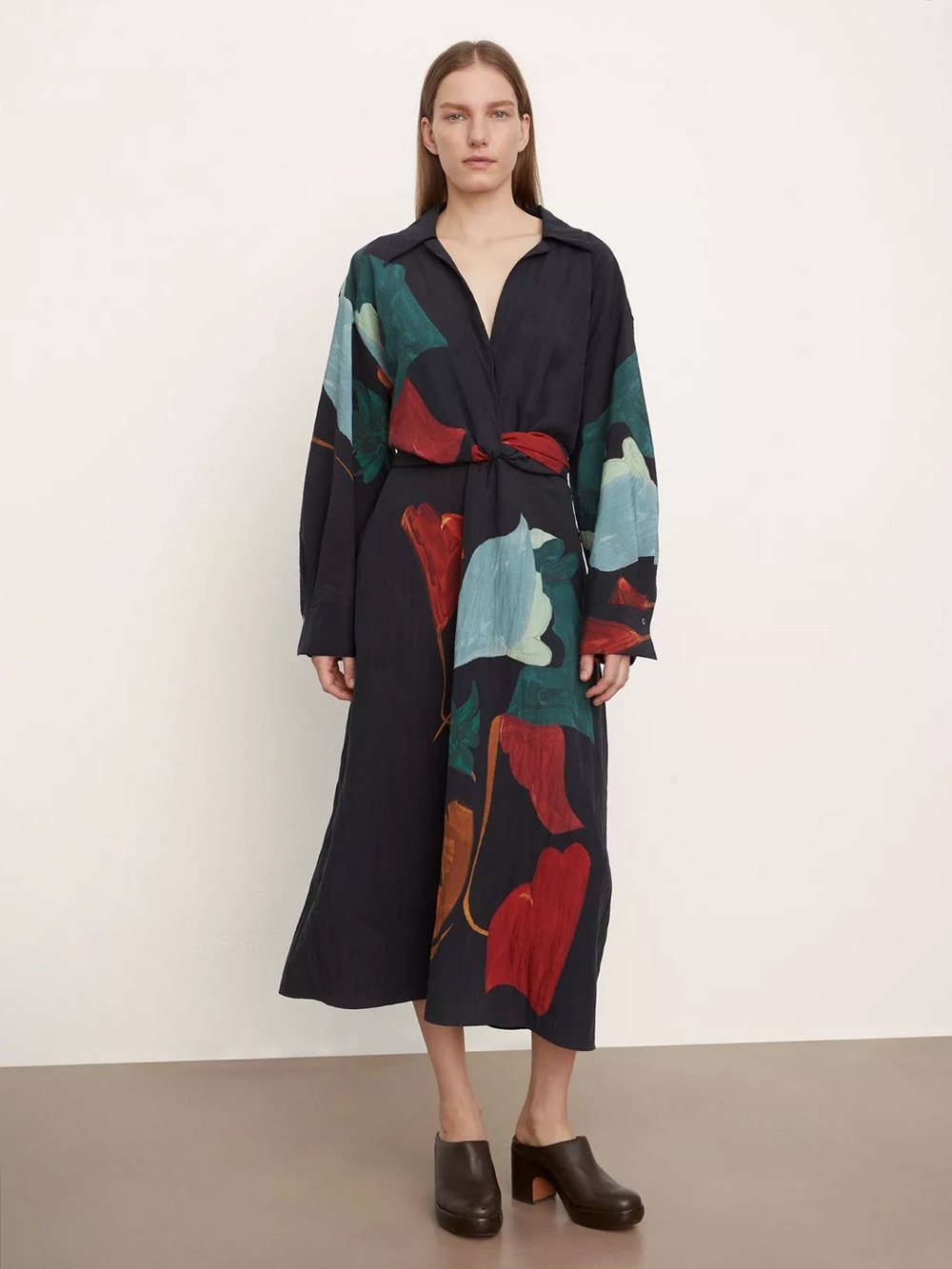 Vince Abstract Painted Slim Fitted Wrap Dress size M
